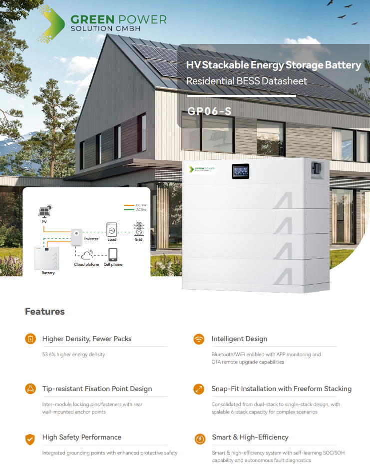 Green Power GP06-S – 15-46kWh HV Stapelbarer Heimspeicher (LiFePO4, IP65)